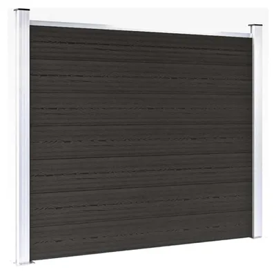 Produktbild von Zaunelement Gartenzaun Sichtschutzzaun Lamellenzaun Windschutzzaun Terrasse Stecksystem Lärmschutz WPC 180x146cm Schwarz