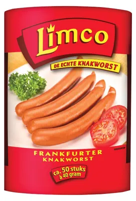 Immagine prodotto di Limco Frankfurter Knakwurst 50 x 40g - 2 kg di salsicce, ideali per barbecue e feste