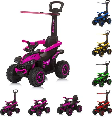 Produktbild von Chipolino Kinder Rutschauto ATV Sonnendach Schiebegriff Musikfunktion bis 23 kg pink