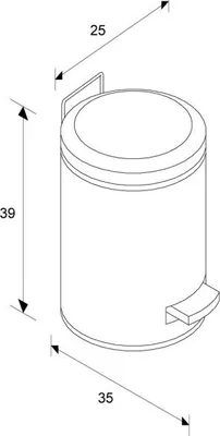 Obrázek produktu pro Brabantia 124907, 12 l, Nerezová ocel, Nerezová ocel, Pedál, 25 cm, 340 mm