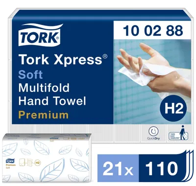 Produktbild von Tork Xpress weiche Multifold Papierhandtücher 100288 H2 21 x 110 Tücher