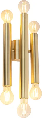 Produktbild von QAZQA - Art Deco Hotel Chic Wandleuchte Gold I Messing 6-flammig - Tubi I Wohnzimmer I Schlafzimmer - Stahl Länglich - LED geeignet E27