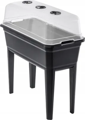 Produktbild von KADAX Gewächshaus auf Beinen "Nemea", aus Kunststoff, Kräuterbeet, Anzuchttopf mit Abdeckung, 75 cm, 42L