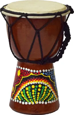 Produktbild von Djembe Trommel 15 cm Bongo Afrika - bemalt Drum Rhythmus Percussion Dot Painting