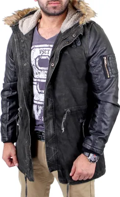 Produktbild von Redbridge Mantel Herren Material-Mix Biker Jacke RB-41461 Khaki XL
