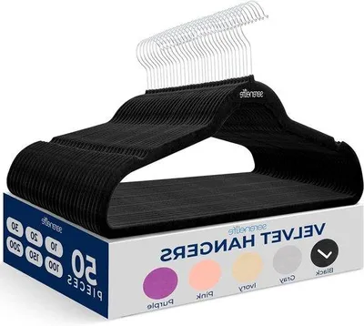 Produktbild von Antislip-Flügelhaken aus Samt - Raumsparend - 50 Stück - Schwarz