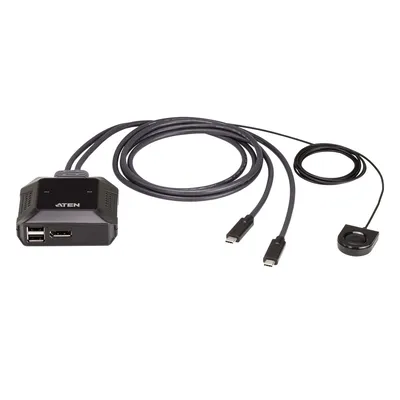 Obrázok produktu pre ATEN 2-portový prepínač KVM USB-C 4K DisplayPort s diaľkovým výberom portov