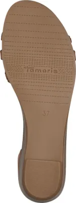 Produktbild von Tamaris Damen Sandale Leder T-Riemen geflochten geschlossene Ferse 1-28137-42, Größe:40 EU, Farbe:Braun