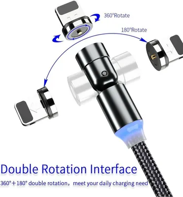 Obrázok produktu pre Magnetický nabíjací kábel USB, 3 v 1, nabíjací kábel otočný o 360 ° + 180 °, TOP CENA
