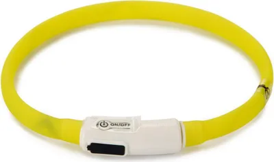 Produktbild von Beeztees Safety Gear Dogini - Hundehalsband - USB - Gelb - 35x10 cm