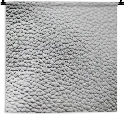 Produktbild von MuchoWow® Wandteppich Wandbehang Grauer Lederhintergrund 60x60 cm Tapisserie Dekoration Wandtuch - Dekorationen - Wand Decke