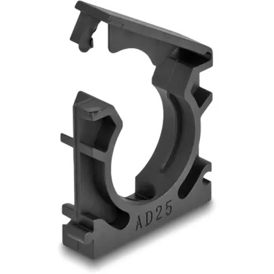 Produktbild von DeLOCK Kabelschlauchhalter mit Verschlussclip 25 mm 4 Stück schwarz, Kabelhalter, Kunststoff, Schwarz