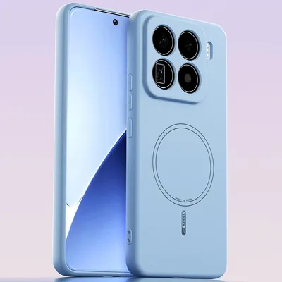 Image de Etui magnétique pour Xiaomi 15 Pro, compatible MagSafe, silicone liquide, résistant aux chocs et aux rayures Bleu