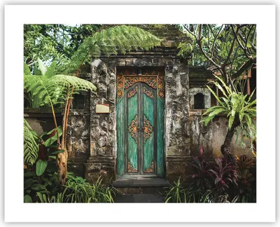 Produktbild von Poster - Poster ohne Rahmen - Tor Tür Grün - 50x40 cm - Wand Bild - Wanddeko - Wandbilder - Kunstposter - Wandposter - Bilder - Kunstdruck - Wanddekoration - Wandbild - P2XAA50x40-5078