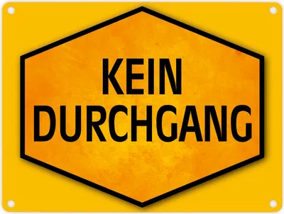 Produktbild von Kein Durchgang Warn- und Hinweisschild in Gelb und Schwarz Warnschild Hinweis