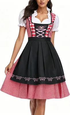 Produktbild von Dirndlkleid Damen lang, figurformend, gestreift, für