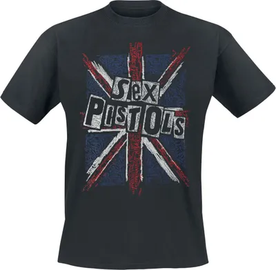 Produktbild von Pistols T-Shirt Herren Union Jack schwarz Band-Merch, Bands 100% Baumwolle XXL
