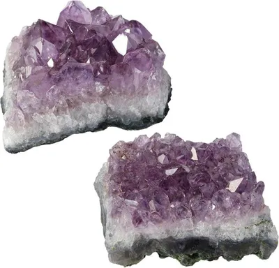 Immagine prodotto di Segmento di druso di ametista, cristallo di gemma, decorazione in pietra naturale 2 pezzi - 40~80g