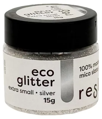 Eco Glitter Silber, 15 g – natürlicher Mica-Glitter