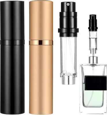 Imagen del producto de Mini botellas de perfume recargables, 2 unidades, 5 ml, atomizador portátil para viajes