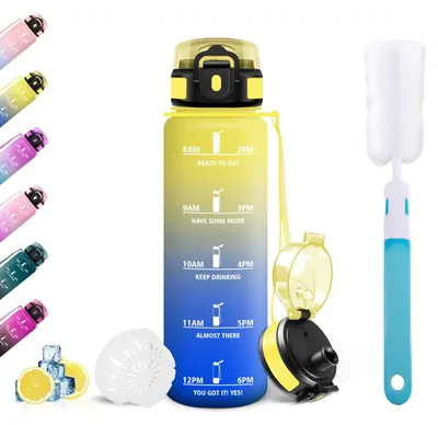 Produktbild von Trinkflasche 500ML Mulbijeo, Auslaufsicher, Zeitmarkierung, Sportflasche,
