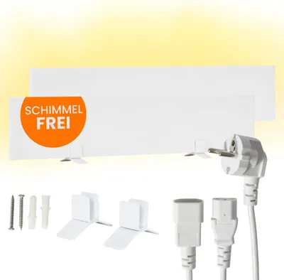 Produktbild von Dalsys Anti-Schimmel-Heizung 60W, 12 x 60 x 1,3cm, 2 Panel Schimmelentferner für Wand & Bad, elektrische Infrarotheizung , IP44
