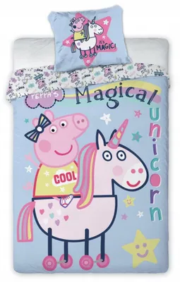 Produktbild von Faro Peppa Wutz Kinder Bettwäsche 140x200 cm Baumwolle