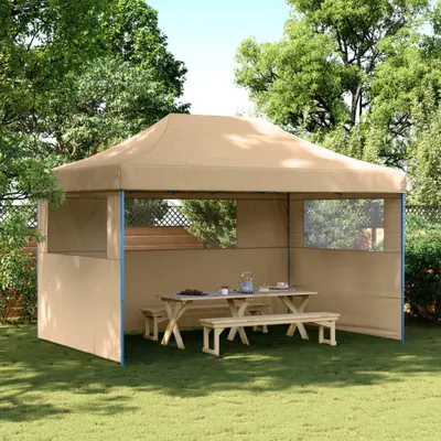 Image de Maison Exclusive - Tente de réception pliable Pop-Up avec 3 panneaux latéraux, beige