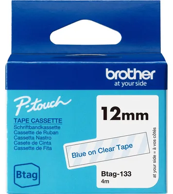Produktbild von Brother BTAG-133 Etiketten erstellendes Band Blau auf transparent