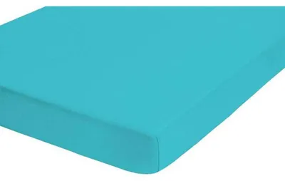 Produktbild von Biberna Feinjersey Spannbettlaken Spannbetttuch 100% Baumwolle Rundumgummi waschbar pflegeleicht hochwertig strapazierfähig 90x200 cm Türkis