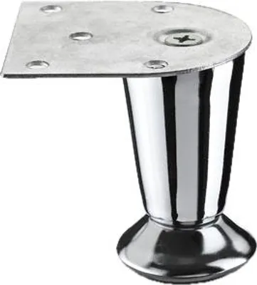 Image de Pied meuble cylindrique HETTICH fixe acier chromé gris - H. 70 mm