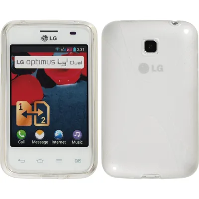 Produktbild von PhoneNatic Case kompatibel mit LG Optimus L3 II Dual - clear Silikon Hülle X-Style + 2 Schutzfolien