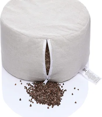 Zdjęcie produktu dla Poduszka do jogi okrągła 31 cm, wysokość 20 cm, wypełnienie łuski gryczane, 100% bawełna, do medytacji