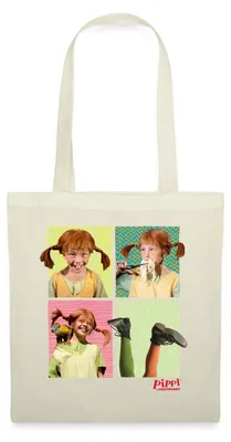 Produktbild von Spreadshirt Pippi Langstrumpf Portraits Von Pippi Stoffbeutel, One size, Natur