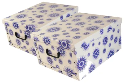 Produktbild von Ordnungsboxen  Box Clip 'Mandala Blumen Blau' Aufbewahrungsbox für Haushalt Büro Wäsche Geschenkbox Dekokarton Sammelbox Mehrzweckbox Ordnungskarton Ordnungsbox Geschenkekarton