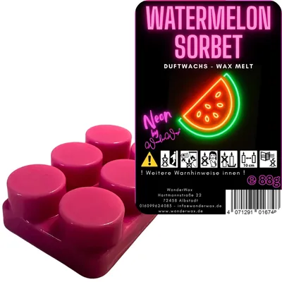 Produktbild von WonderWax Neon Duftriegel 6 x Duftwachs Kreise Wachsmelt Duftwachs Raumduft für Duftlampen Soja Wachs Melts Duftmelt Aroma Wellnes Kerzen Wärmer Wax Tarts Wassermelonensorbet