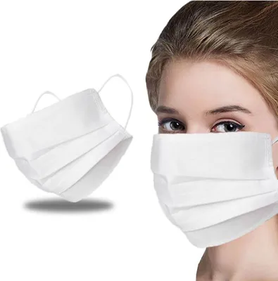 Produktbild von Mehrweg Stoffmaske Weiß Baumwolle Waschbar Mundmaske Behelfsmaske Mundbedeckung Gesichtsmaske Stoff Mund Nasen Maske Mehrwegmaske