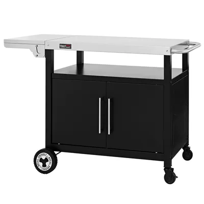 Produktbild von Royal Gourmet Grillwagen mit Klappbarem Seitentisch, Grilltisch mit Handtuchgriff, Unterschrank, Kücheninsel mit Edelstahl Tischplatte