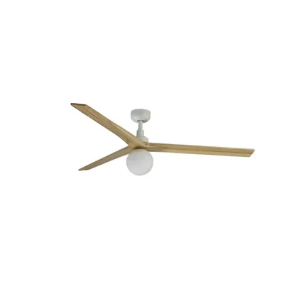 Obrázek produktu pro Energeticky úsporný stropní ventilátor s osvětlením a dálkovým ovládáním Klim L bílý dub 150 cm