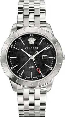 Immagine prodotto di Versace VEBK00418 Univers GMT nero argento bracciale in acciaio inox orologio uomo NUOVO