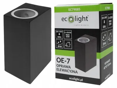 Image de Applique d'extérieur 2xGU10 IP44 aluminium noir Ecolight EC79085