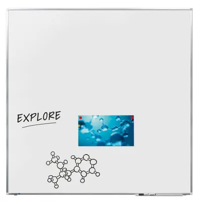Produktbild von Legamaster PREMIUM PLUS Whiteboard 120x120cm, 1182 x 1182 mm, Emaille, Horizontal / Vertikal, Fixed, Magnetisch, Anti-Kratz-Beschichtung
