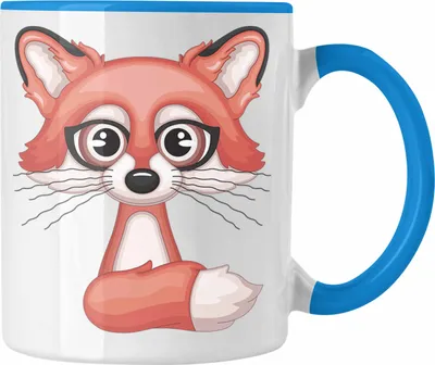 Produktbild von Trendation - Fuchs Grafik Tasse Geschenk (Blau)
