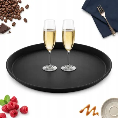 Produktbild von Sokomedica Kellnertablett Antirutsch Rund 35,5 cm Schwarz