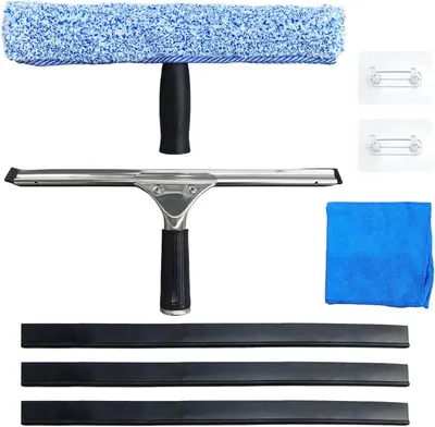 Obrázok produktu pre Súprava na čistenie okien 8-dielna, 30 cm stierka na okná, mop z mikrovlákna, na okná