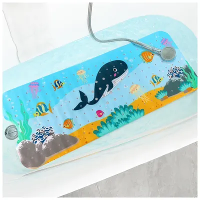 Immagine prodotto di Tappetino antiscivolo per vasca da bagno e doccia, con ventose, 40x100 cm, motivo: balena