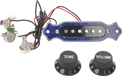 Imagen del producto de Pastillas para guitarra eléctrica, construcción estable, diseño premium. Mejora el sonido con bobina de cobre para guitarra acústica y eléctrica, modelo "Volk" ( y azul)