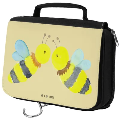 Produktbild von Mr. & Mrs. Panda Kulturtasche Biene Liebe - Gelb Pastell - Geschenk, Kosmetikbeutel, Necessaire, Kulturbeutel, Reisebeutel, Kosmetiktasche