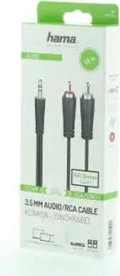Obrázek produktu pro Hama 00200720, 3.5mm, Samec, 2 x RCA, Samec, 1,5 m, Černá