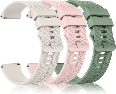 Image de Lot de bracelets de rechange pour montres, 20 mm et 22 mm, 3 pièces, en silicone, pour montres